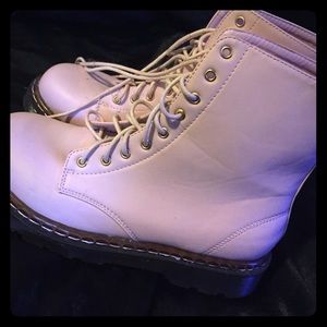 Pink combat boots