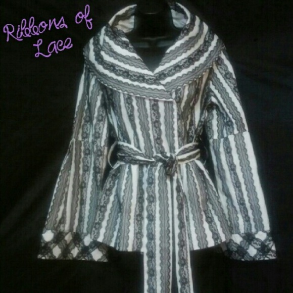 Samuel Dong Lace/Ribbon Dbl Breasted Dress Jacket