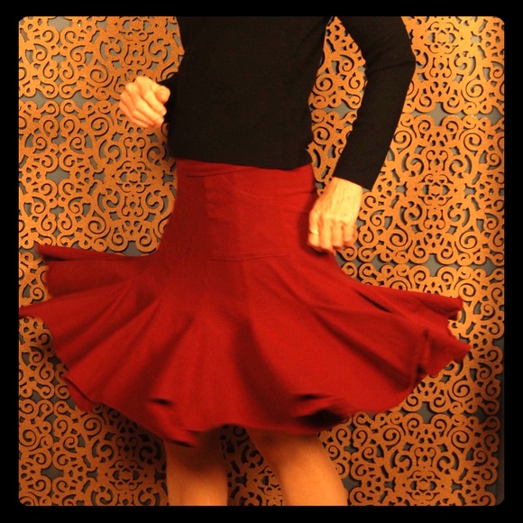Small Effie's Heart jersey brick red skirt