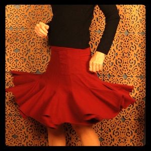Small Effie's Heart jersey brick red skirt