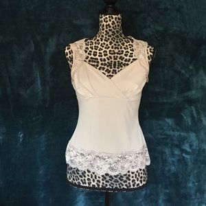Beige Lace Tank NWOT
