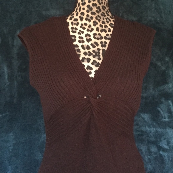 Brown A|Line Sleeveless Sweater - Picture 4 of 4