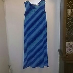 Multi blue colored flow dress