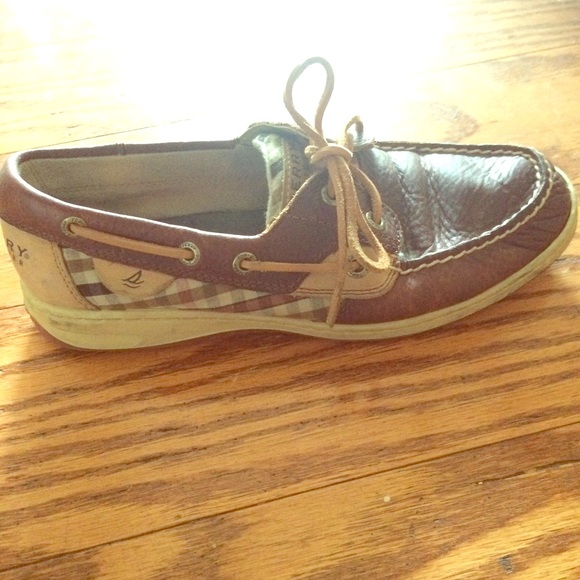Dark brown plaid Sperry Topsiders size 7.5