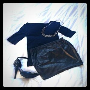 Gold Sparkly Mini Skirt