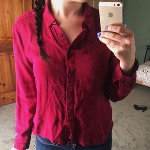 Maroon button down