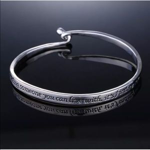 Vintage love couple bracelet, silver plated.