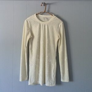 LUMINOUS CREAM VELVET LONG SLEEVE SHIRT