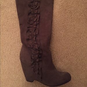 Grey suede boots
