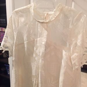 Anthropologie pineapple lace top