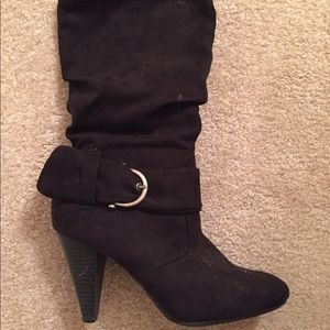Black suede boots