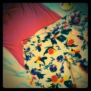 Off White Floral Jeans