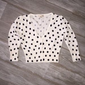 Polka Dot Forever 21 Crop Cardigan NWOT Size S
