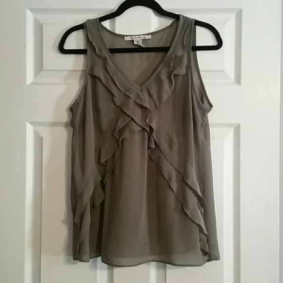 Sage colored see through blouse