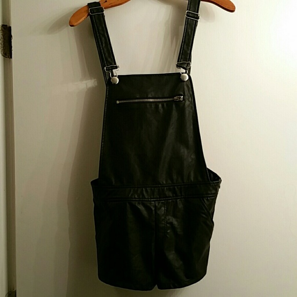 Short overalls.imitation leather
