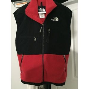 Black and Red The North Face Vest