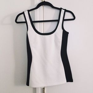 Black/White Slim Fit Top