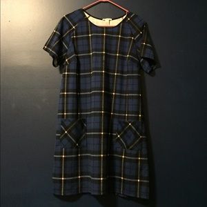 plaid shift dress XL