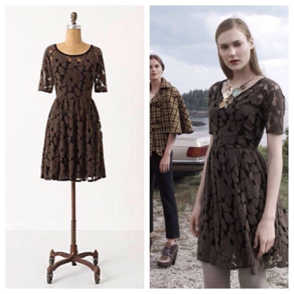 Anthropologie Unconditional Osier Dress Brown XS