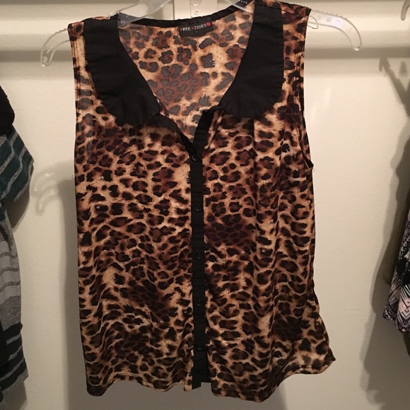 Cheetah print tank top blouse
