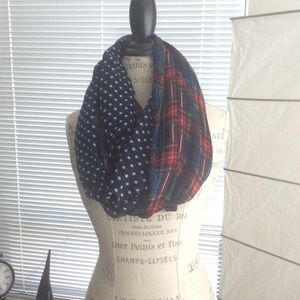 Delia's red/blue/white infinity scarf