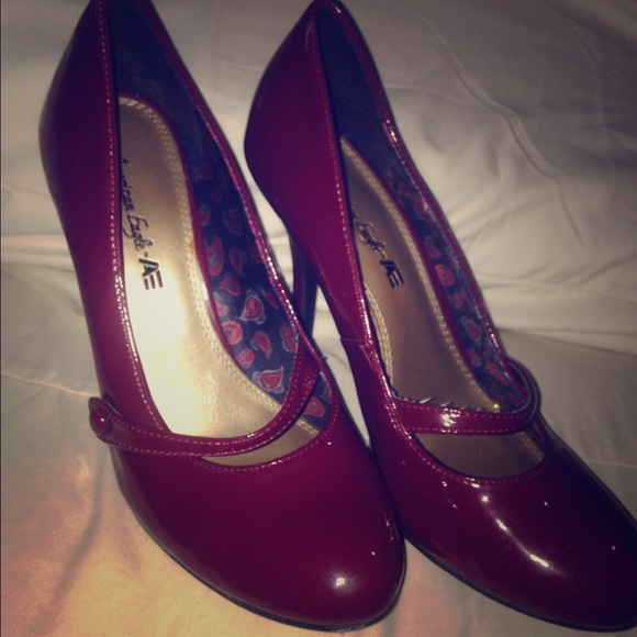 Red Mary Jane heels.