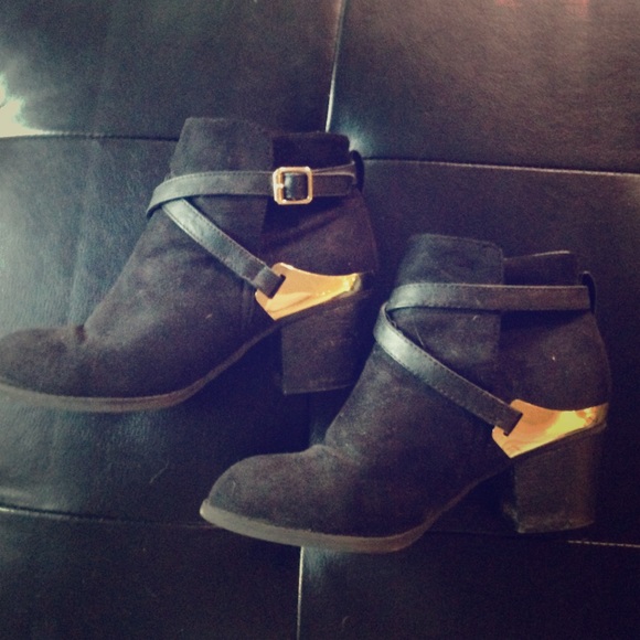 Black Booties with Gold