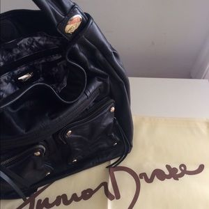Junior Drake Black Leather Bag