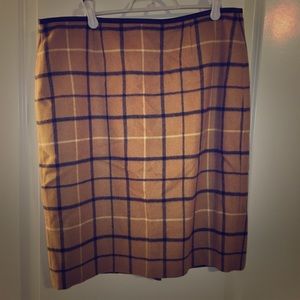 Brooks Brothers Wool Plaid Pencil Skirt
