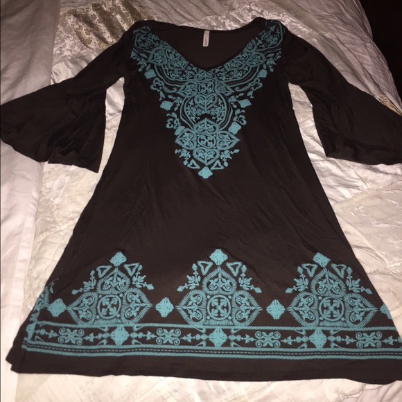 Brown & Turquoise Tunic