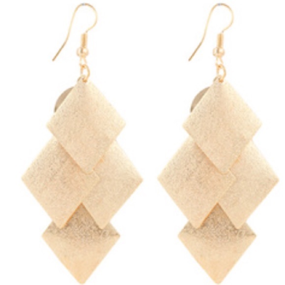 Jewelry - New❗️Gold Color Long Tassel Drop Square Earrings