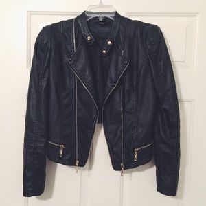 Cropped Leather Jacket