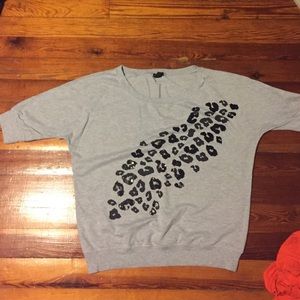 Half sleeve cheetah sweater