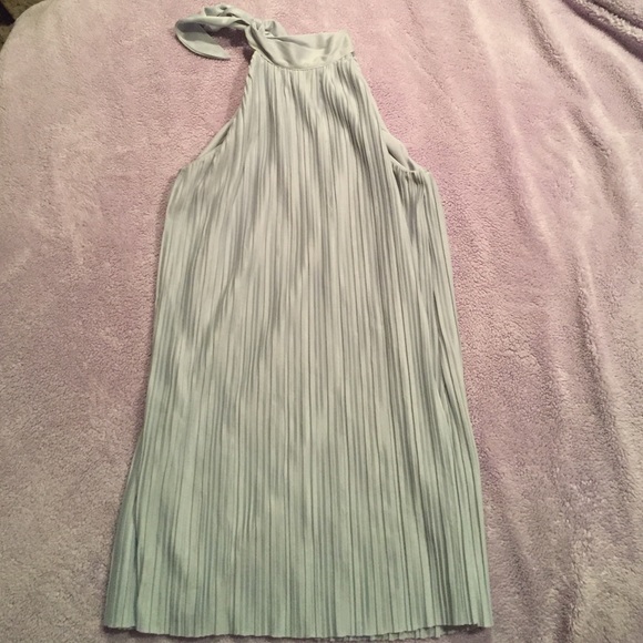 H&M high-neck mini dress - baby blue