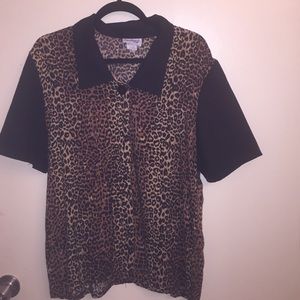 Animal print bowling shirt