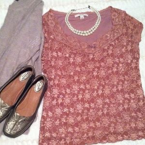 Dusty Rose Lace Top