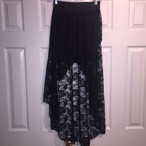 Black Lace Hi-Lo Skirt