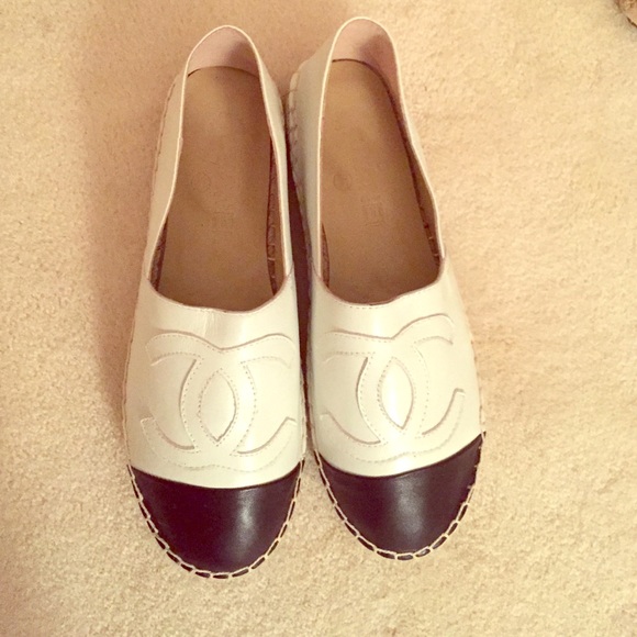 B&W leather espadrilles