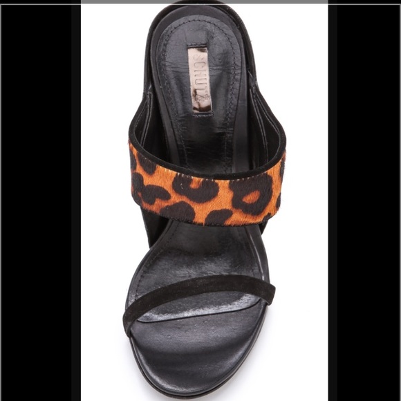 Schutz slip on heeled sandals leopard SZ 6-6.5