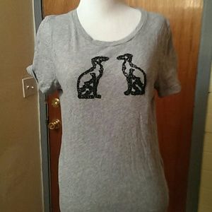 J. Crew grey dog tshirt
