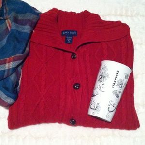 Karen Scott Cardigan Brown Buttons