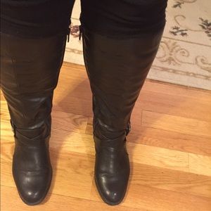 Black Riding Boots- womens size 8W