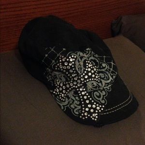 Rhinestone cross cap. New!