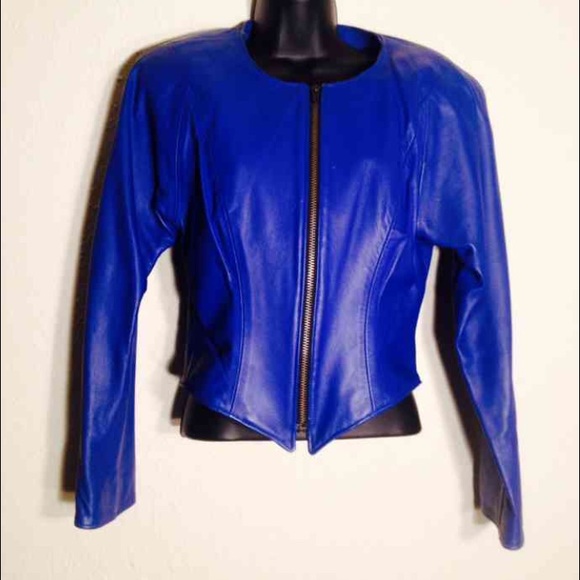 80s style authentic leather jacket.