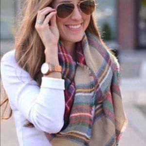 Infinity Blanket Oversized Shawl Plaid Scarf Wrap