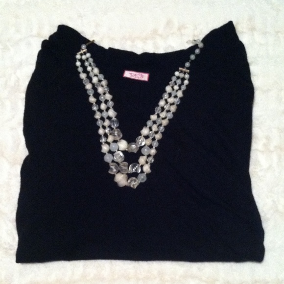 Black sweater with gathered sides