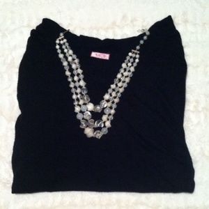 Black sweater with gathered sides