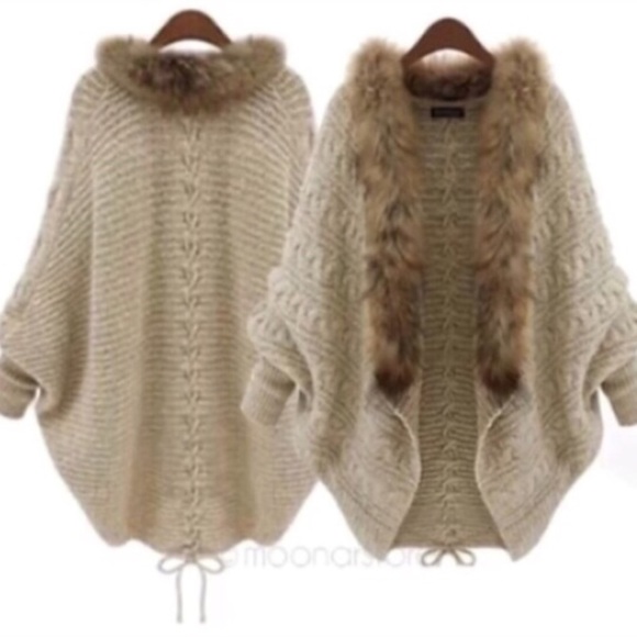 NEW VENDOR!🌺4X HP🌺ADORABLE FUR TRIMMED CARDIGAN - Picture 2 of 3