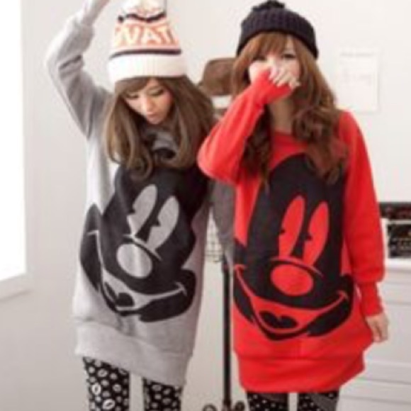 Red Mickey Mouse Long Sweater