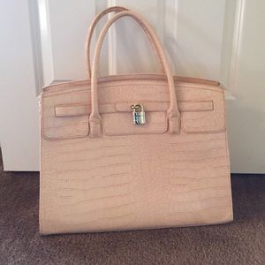 Aldo Faux Alligator Handbag - blush